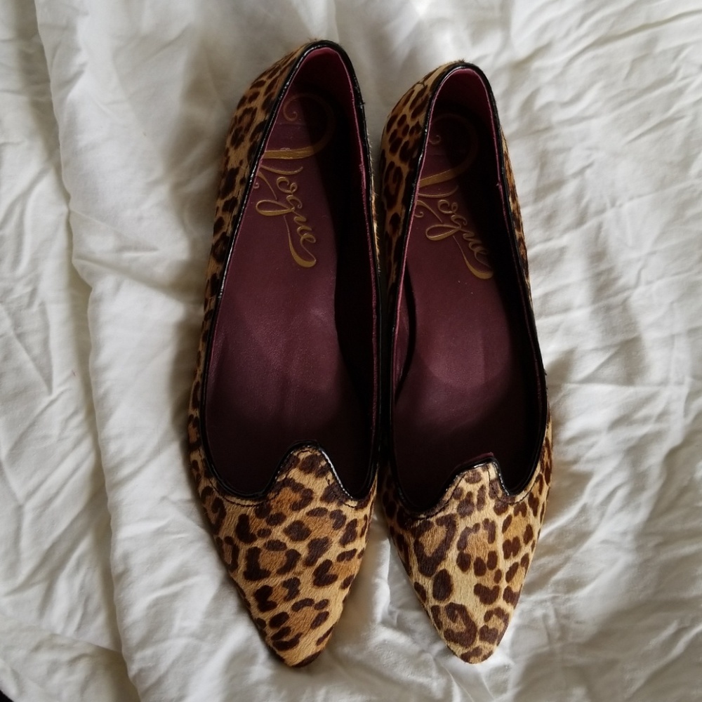 NIB Vogue flats leopard calf hair 7.5